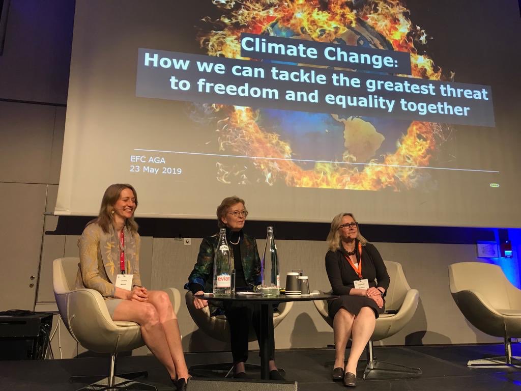 What an honor to speak alongside Mary Robinson, @mckeon_liz and @GreengrantsFund on #climatechange and inequality. The science is clear, grassroots movements need massive investment to ensure our planet is liveable and vibrant, let’s do this. #PhilanthropyWorks @The_EFC