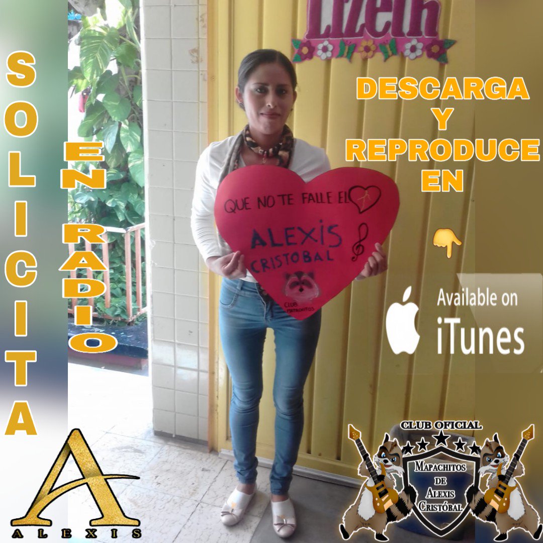 VernicaLpezMon1's tweet photo. 🎵 #QueNoTeFalleElCorazón de 🎤 @AlexisMusicMX 🎧Solicitala en tu estación de radio favorita.📻
Descarga y reproduce en #Itune
https://t.co/gBqRZ19N7C
#TeamMapachitos
#SonicMusicMéxico
#AppleMusico
#SiguiendoLosPasosDeAlexisCristóbal 👣
@MapachitosDeAC
@sonymusicmexico https://t.co/OKZzmHl6aX