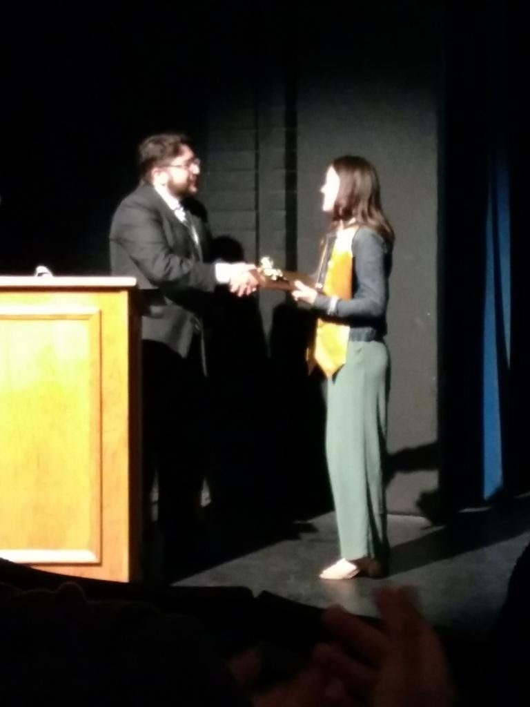 LHTheaterGuild's tweet photo. Congratulations to Ashley Haraguchi, @LHTheaterGuild member, who won the Ann Elms Memorial Award at the AP @LH_Heritage Awards for her hard work, perseverance and positive attitude. Guild students doing fantastic work on the stage and in the classroom! #guilddoingthings https://t.co/znPOigzA4U