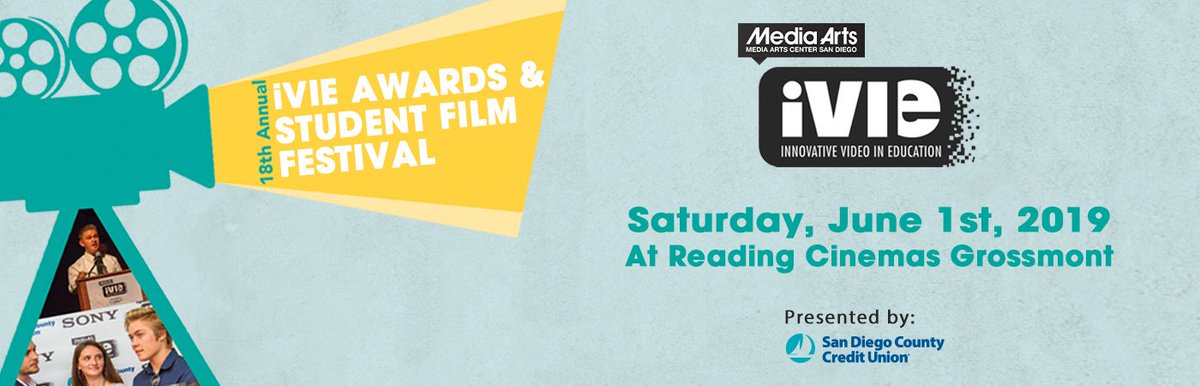 Support your local youth filmmakers! Join us on June 1st, 2019 for our 18th annual IVIE Awards &amp; Student Film Festival, hosted by <a href="/sdccu/">SDCCU</a> as we celebrate the wonderful narratives produced by our nominees. Reserve your tickets at (ivieawards.org/tickets) Located at <a href="/ReadingCinemas/">Reading Cinemas US</a>