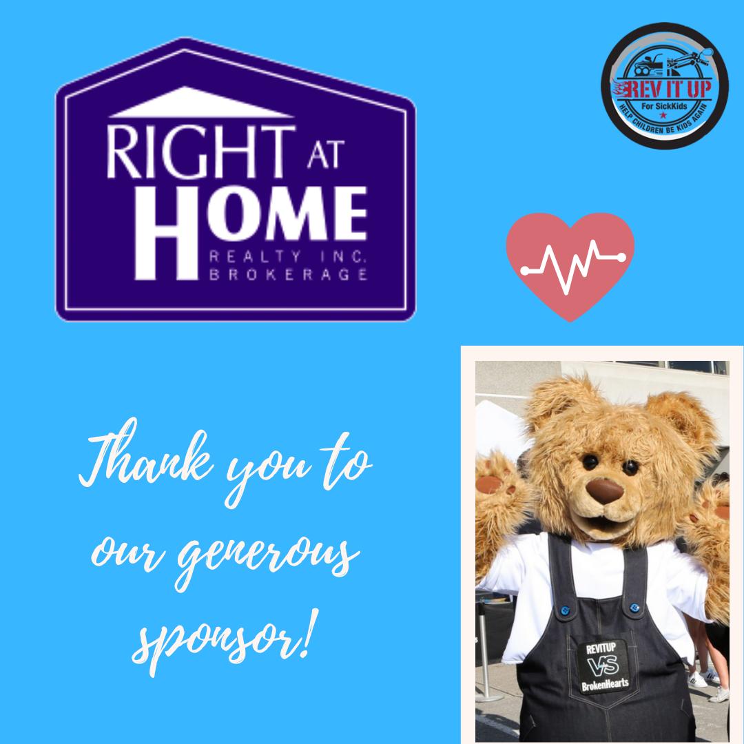 A big THANK YOU to a returning sponsor <a href="/RightAtHomeRE/">Right at Home Realty, Brokerage</a> 👏🏼🤗🙌

It's so nice to know we have your support again this year! We couldn't do it without you ❤️