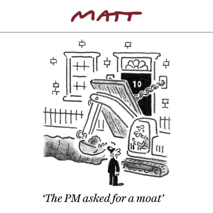 Bill963's tweet photo. Matt cartoon. @theresa_may remains in siege-mode, but surely, not for much longer? #MayMustGoNow @brexitparty_uk https://t.co/kO25X15qAR