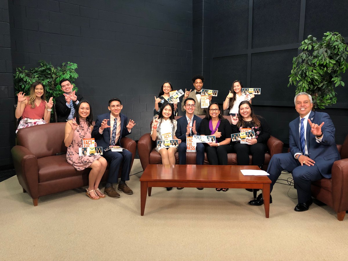 Our Top Ten Graduates began their day with an interview with HCISD Superintendent, Dr. Art Cavazos. Then a quick trip to their Top Ten billboard. Looking sharp, Phoenix! #HSHPhealth #HCISDproud
