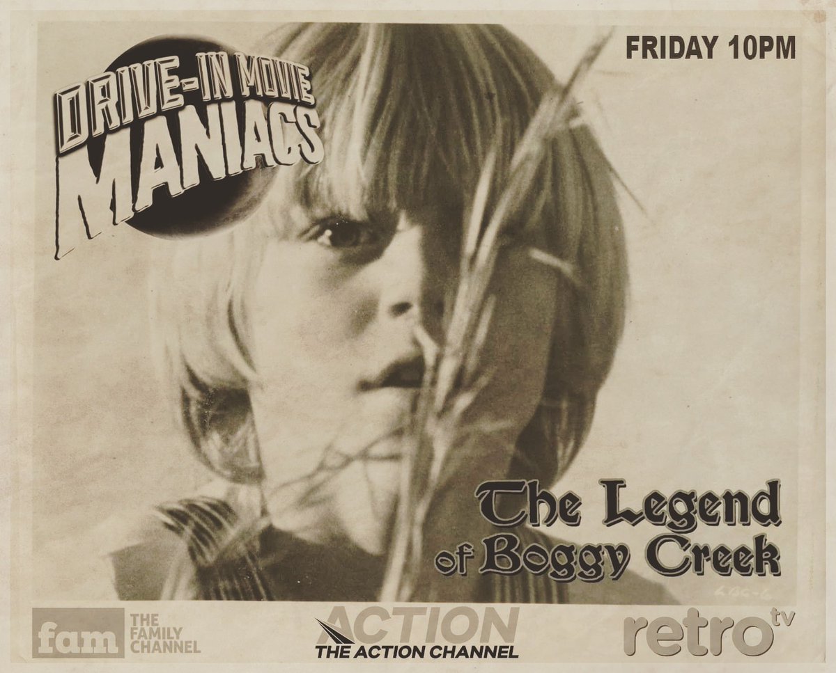 DrvNMvieManiacs's tweet photo. If you go down in the woods Fri/10pm, you're sure of a big surprise! @watchretrotv, @actionchanneltv & @famchannel(12am). #RetroTV #ActionTV #FamilyTV #DIMM #DriveInMovieManiacs #TerribleTim #HorrorHost #Horror #DriveIn #DriveInMovie #Bmovies #FridayFrightNight #CreatureFeature https://t.co/1d27Q2FOXF