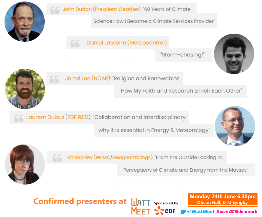 WattMeet's tweet photo. Confirmed presenters update! ✅🗣️There are still presenter slots available... Get your proposal in quick to entertain interested parties in #meteorology, #climate and #energy at @DTUtweet as part of #icem2019denmark 👉 https://t.co/7uWH7HZyn0  RT https://t.co/kvgqvGntr3