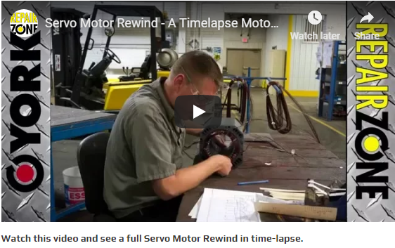 RepairZone_Man's tweet photo. VIDEO: Servo Motor Rewind: A Time-lapse  https://t.co/IAcZ0YJdRs

When we surge-test a servo motor stator and it is grounded, we wash and bake it.  We then surge test it again, and if it is still  grounded, it has damaged coils. We will then re-wind it in-house. https://t.co/xIteJr8de9