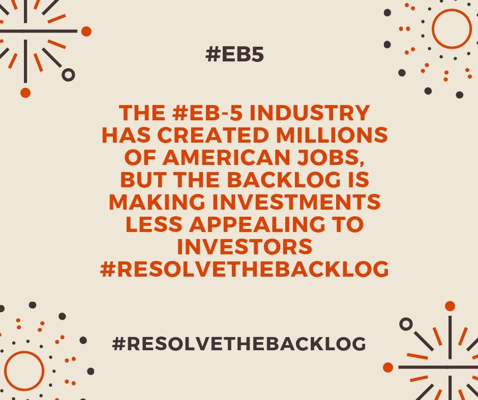 InvestinUSJobs's tweet photo. #EB5 #resolvethebacklog https://t.co/6Yu8kEmKyr