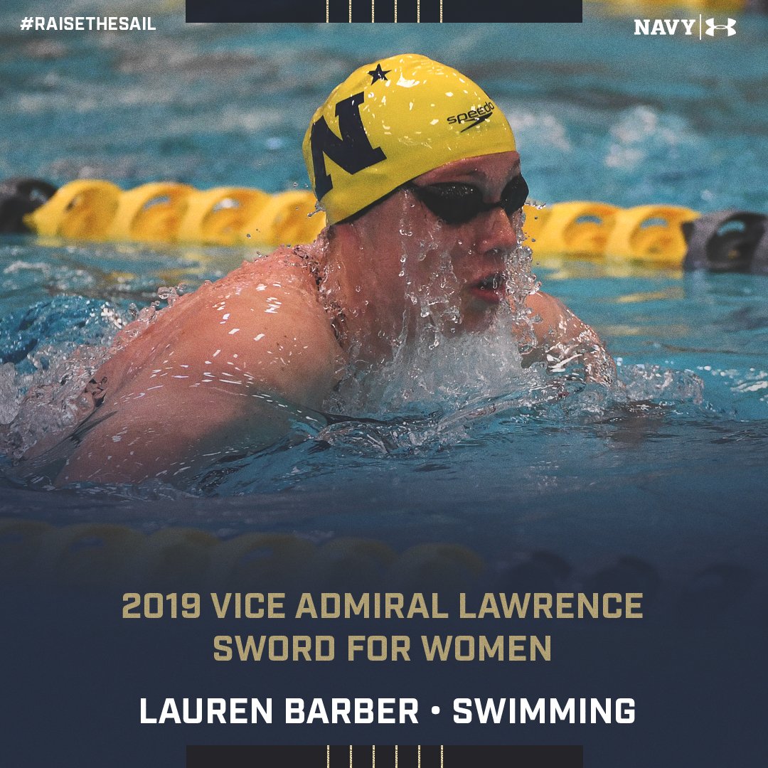 NavyAthletics's tweet photo. Lauren Barber from #NavyWSwim won the Vice Adm. Lawrence Sword for Women: https://t.co/ItRD9N2mAN https://t.co/TZOySlSJSG