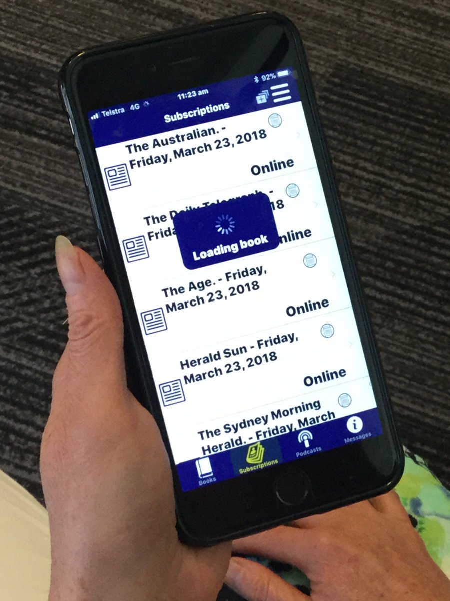 VALibrary's tweet photo. @VALibrary has over 450 newspapers and podcasts available #DAISYAudio on the #VAConnectApp and the #VisionAustralia 3G and WiFi Daisy players. A great way to keep up to date with news and current events. Find them on https://t.co/HAFeUGSAqC #LIW2019 #ALIATIK https://t.co/81Ml2PB0FN