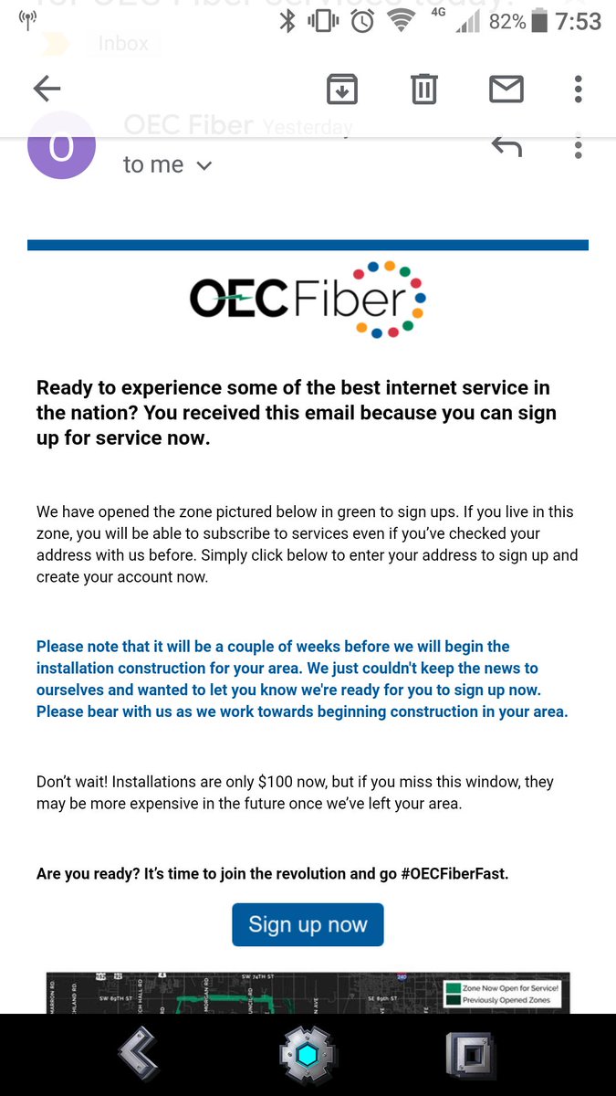 AlisonMMaruska's tweet photo. IT'S FINALLY HAPPENING! INTERNET IS COMING! Thanks #oecfiber @OecFiber https://t.co/SoZ62LjkxJ