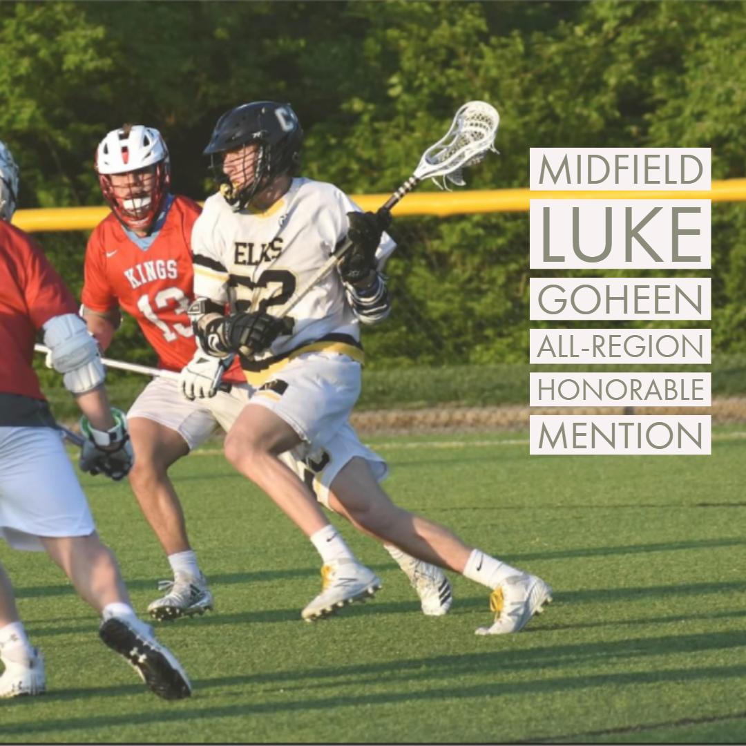 CHSElksLacrosse's tweet photo. Congratulations to Luke Goheen for being named All-Region Honorable Mention https://t.co/fG9jQ58acA