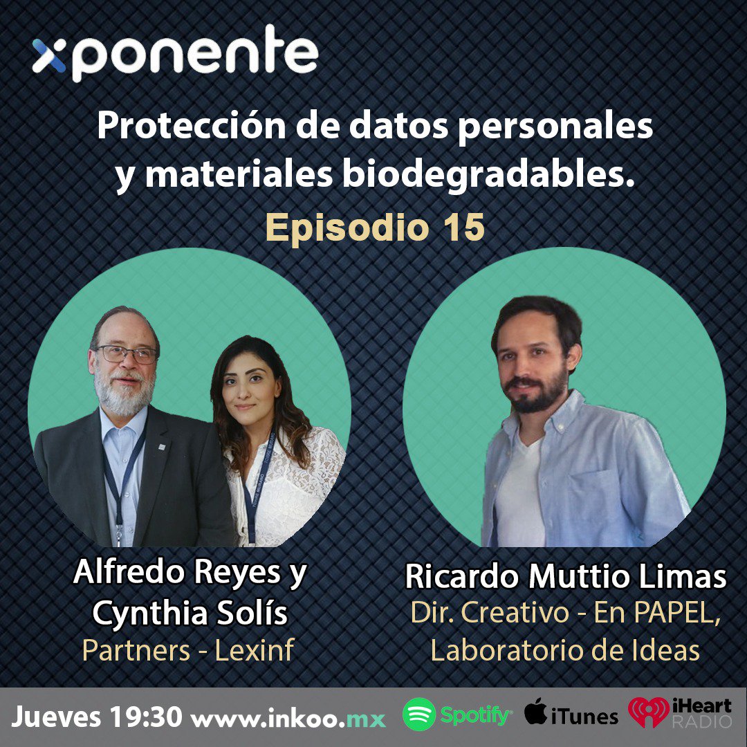 segunricardo's tweet photo. Atención #emprendedores: ¡Hoy es jueves de #Xponente! No se pierdan nuestra charla con @lex_inf y @radialbio.
Hablaremos sobre cómo tratar los datos de tus clientes y sobre emprender con materiales biodegradables. 19:30 (GMT-5) por @inkoomx. https://t.co/ObkEsJwjdT