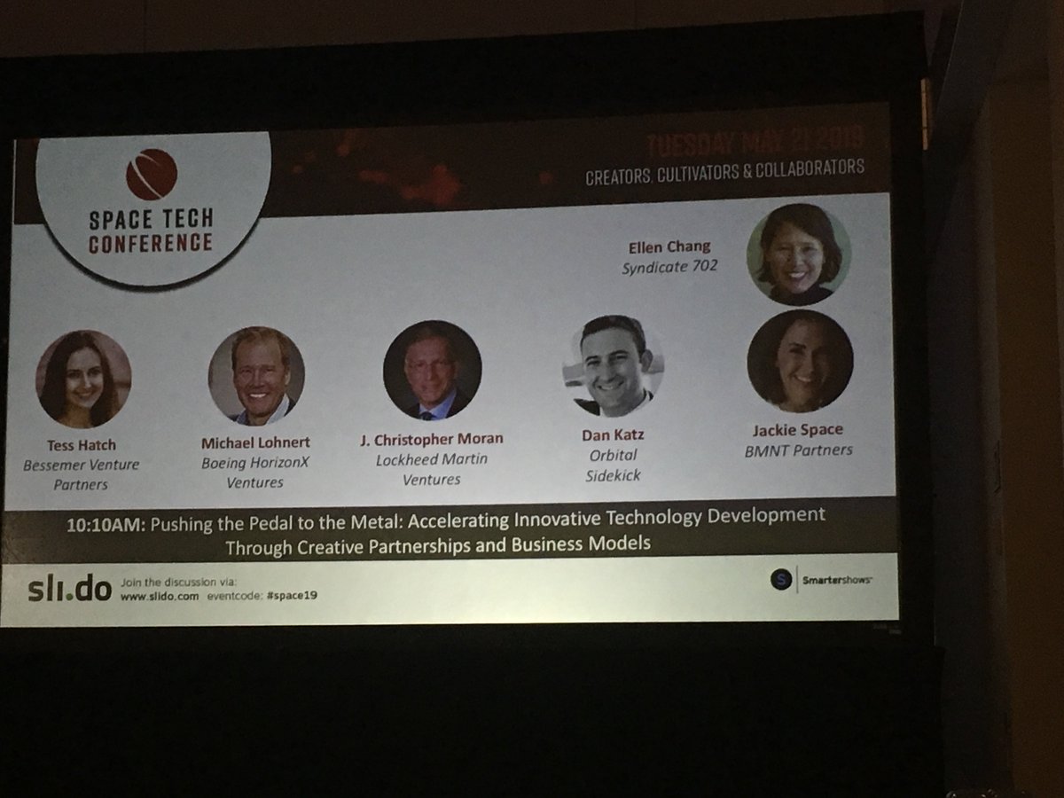 Syndicate708's tweet photo. Thanks @spacetechexpo! Enjoyed our 'Accelerating Innovative Tech' panel w/ #aerospace leaders @emchang77 #TessHatch @BessemerVP #MichaelLohnert, #BoeingHorizonX, #DanielKatz @OrbitalSidekick, @jackispace @BMNTpartners
#spacetechexpo #space https://t.co/Kn2vpmsgAn