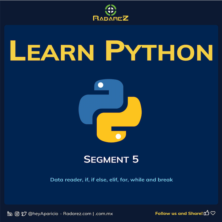 heyaparicio's tweet photo. Learn Python 3.x🐍 with shots 😃  SEGMENT 5 ❗️ 
https://t.co/rjWxHQEDld

#python #programming #Django  #Software  #softwaredevelopment #SoftwareLibre #programación #Flask #webdev #hackers #backend #programmer #Coders https://t.co/Xrxf6ikN5i