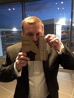 HMSinfo's tweet photo. We only went and WON!! So proud of our team tonight at the Northern Housing Awards winning the Affordable Housing Scheme of the Year for our iconic development at Ogdens 

#TeamHMS #bringithome #proud #northernhousingawards #NHA2019 @NorthernHAwards https://t.co/qP1a2oS72c