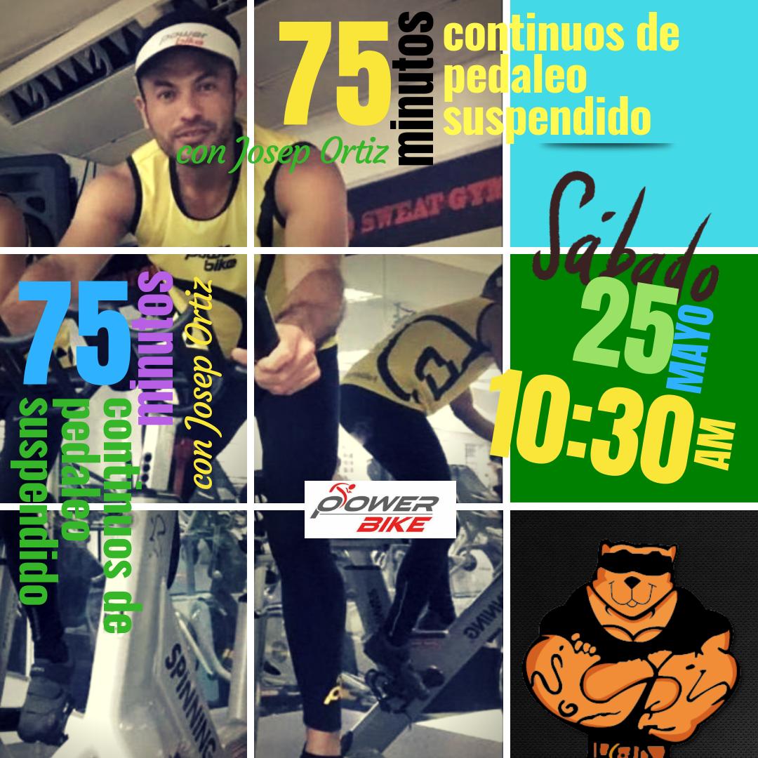 Ven a #QuemarCalorías al máximo este sábado 25 de Mayo. 75 minutos de pedaleo continuo #TeReto