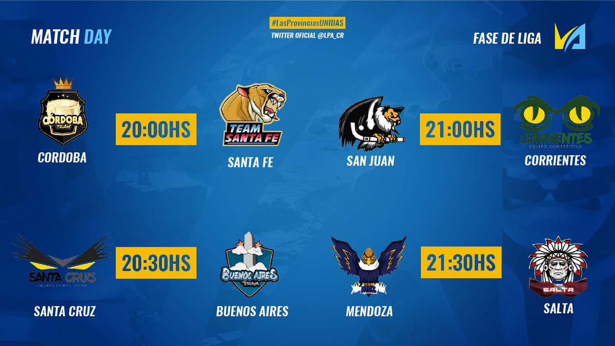 ¡Continúan las épicas batallas!

Fase de Liga | Fecha 4

Desde las 20 hs 🇦🇷 retoma la acción en éste todos versus todos de gran nivel. 
Hoy desde el canal de 📺 @GringuexTV con la colaboración de 🗣️ <a href="/lyssan19/">lyssan</a>.
¡Se siguen jugando el pase a las finales!

#LasProvinciasUNIDAS