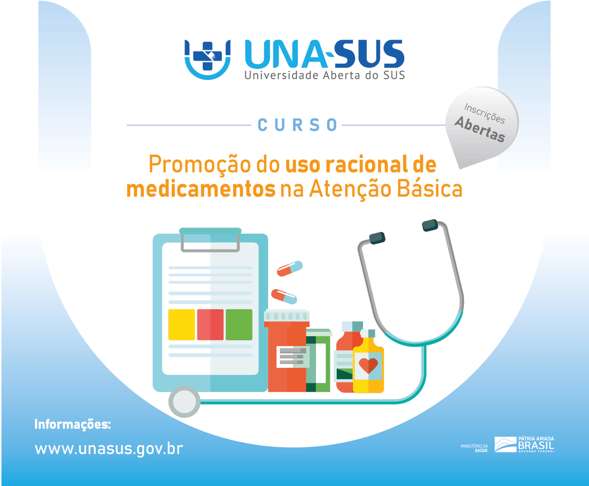 SGTES_MS's tweet photo. Esta oferta educacional visa preparar os profissionais da Atenção Básica para promover o Uso Racional de Medicamento. O curso orienta sobre o diagnóstico e a prescrição do tratamento, de acordo com as necessidades do paciente. Participe https://t.co/Nj8MT9ceSS #EducaçãoPermanente https://t.co/or9xIpX4jX