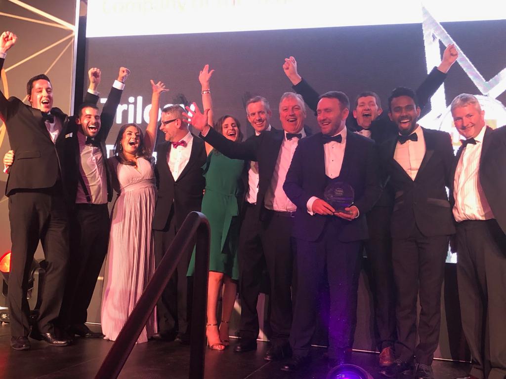 johnvcasey's tweet photo. Absolutely thrilled to win Company of the Year award @Trilogy_Tech and @ZinopyLtd  at the ICT Awards @techcentral_ie  #techex19 #greatcompany #greatpeople https://t.co/mVVVZwyzmy