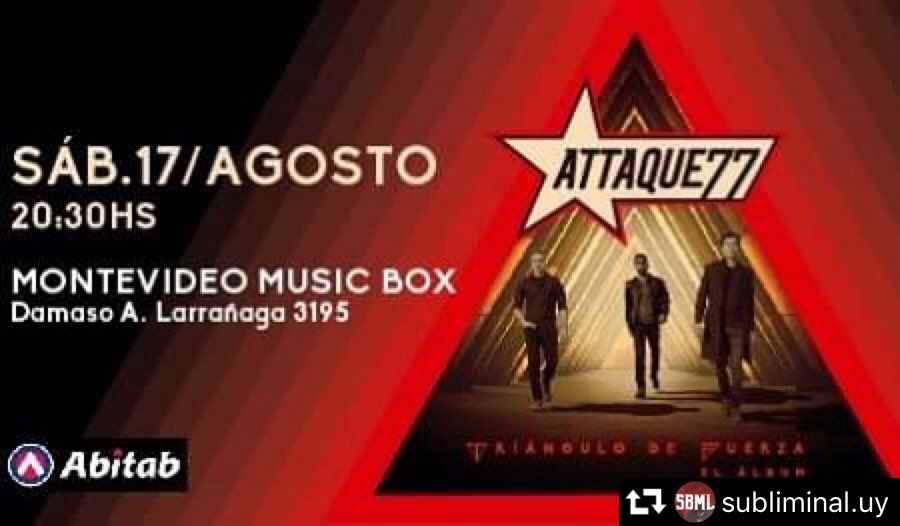 UruguayRock's tweet photo. [AGOSTO] | @SubliminalUy abre el toque de @attaque77ok a puro rock en @MMusicBox 👈🔥🔥 https://t.co/MFGGyM9fk4