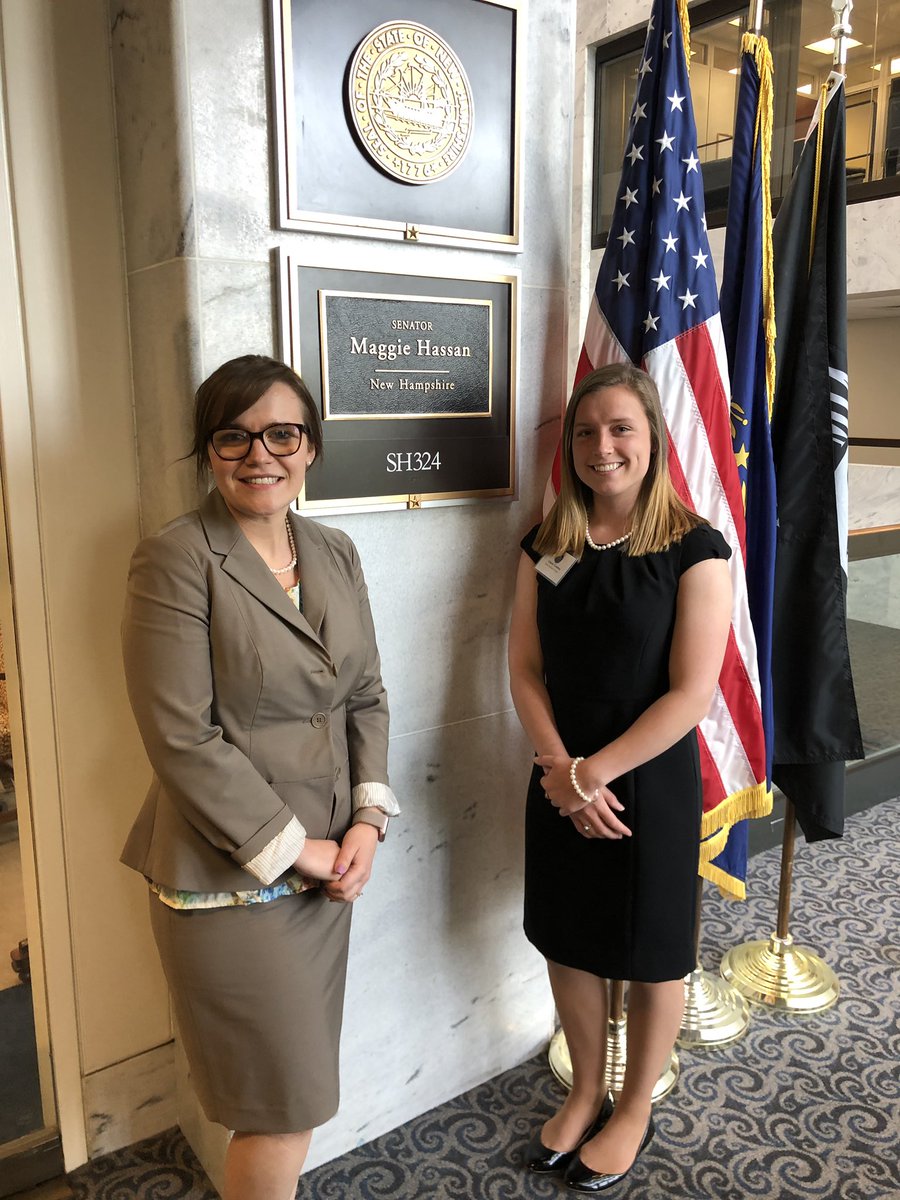 Libbygendron07's tweet photo. It was great to meet with Brittany at @SenatorHassan Office on Capitol Hill!! Thank you for your support in the continued funding of the IDeA research programs that result in awesome scientific research at colleges in NH!! https://t.co/C933eBfcYm