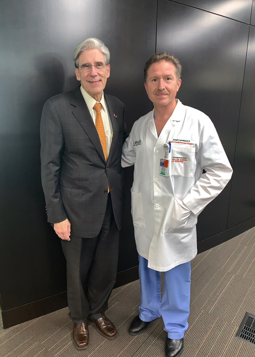 julio_frenk's tweet image. #TBT to catching up last week at @miamimedicine with @UMiamiHealth Chief of #Cardiac Surgery @JosephLamelas. We are glad to have him back in his adopted hometown, where he devised the #MiamiMethod of minimally invasive valve surgery. Learn more here: bit.ly/2R6EdKw.