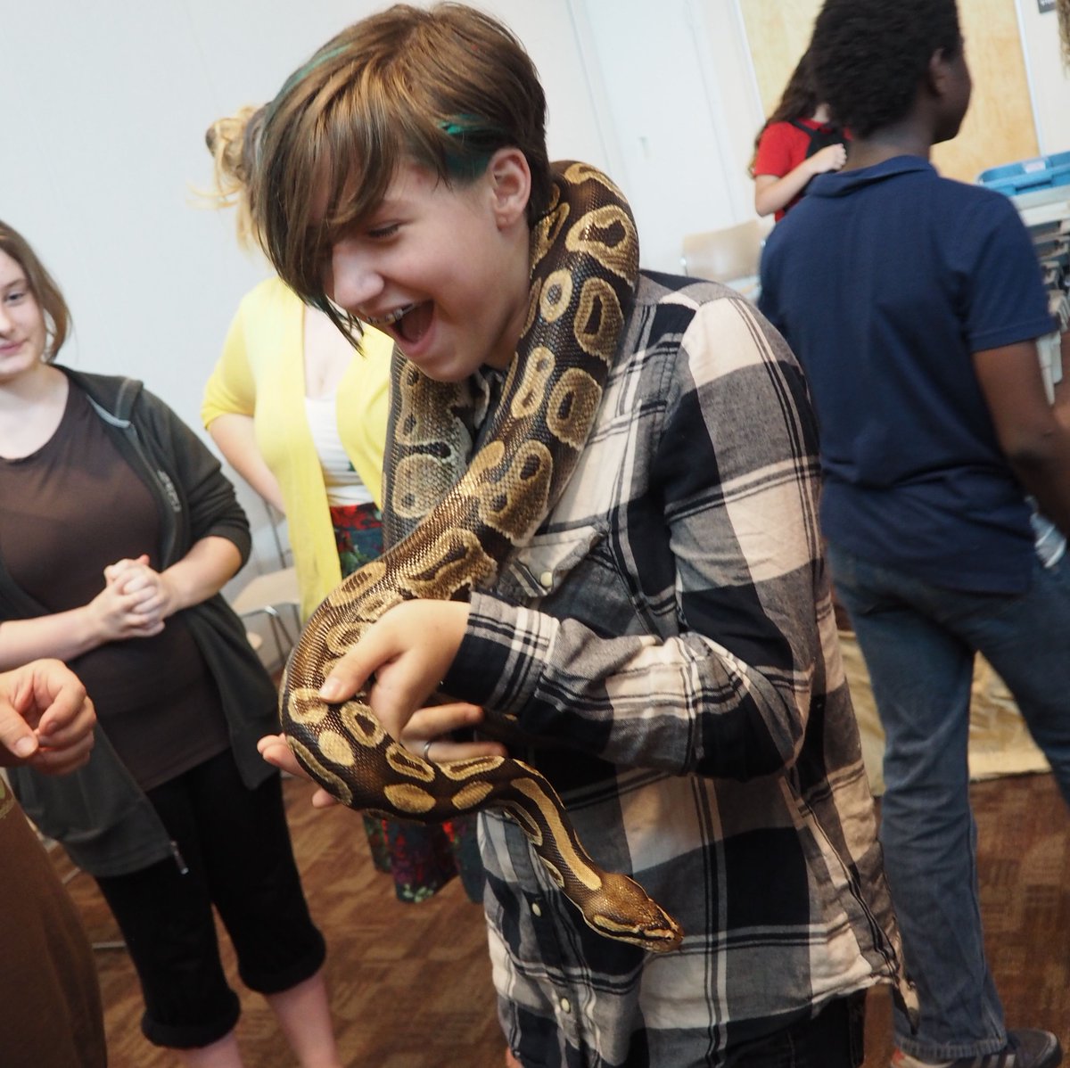 PflugervilleLib's tweet image. Teens had a great time at yesterday's Reptile Hangout with @ATXReptileShows. Check out the library calendar to see what the library has coming up for teens this summer bit.ly/2zz3Bgo. #yessnakes #snek #snakecuddles #destress