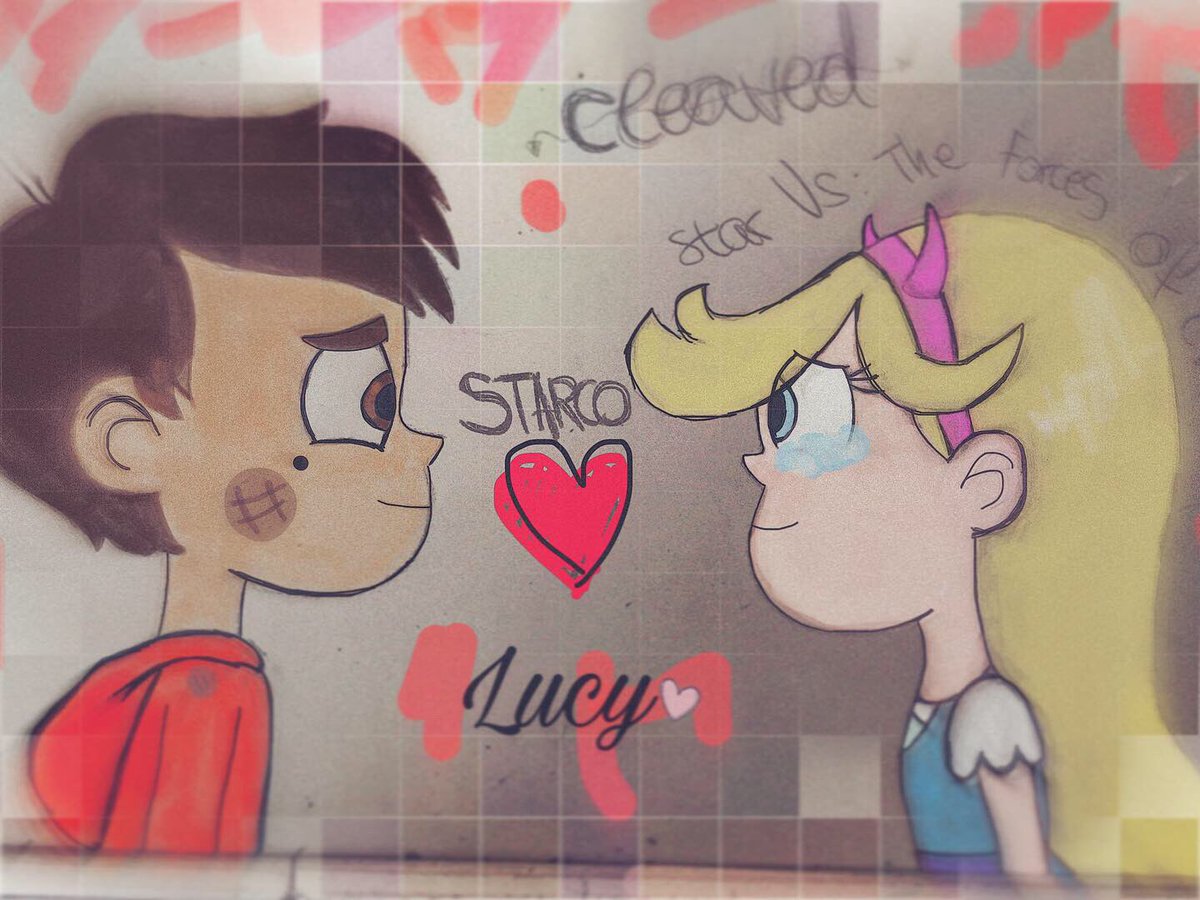 TheLucyGirlPack's tweet photo. @DaronNefcy @DisneyXD So I drew Star and Marco in one of my school's tables, and it was worth it 🌚
Then I painted it on PicsArt and loved it even more 💕
Thank you for this wonderful series. I fell in love with these two :(( #starco #StarVsTheForcesOfEvil #GoodByeSvtfoe https://t.co/l8iefMllX0