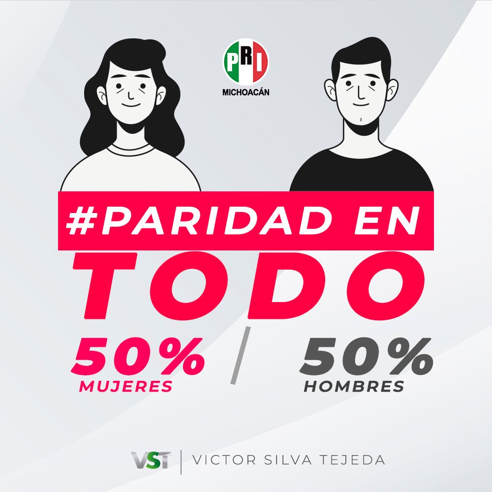 VictorSilvaMich's tweet photo. Hoy se aprobó la reforma sobre Paridad de Género. En el PRI iniciamos esta ruta en el 2014 al abrir espacios públicos para las mujeres y reducir la brecha de género existente. 

Seguiremos impulsando reformas legislativas que permitan mitigar la desigualdad. #ParidadEnTodo https://t.co/ZIOZUFWOFT