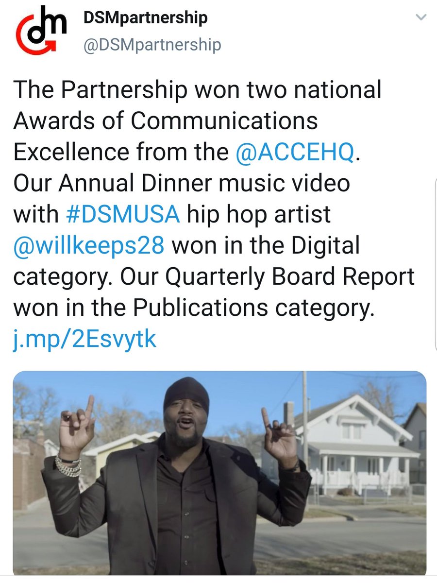 willkeeps28's tweet photo. Your boy partnered up with The Greater Des Moines Partnership And got himself a National Award!!!! And yes.... I teared up a little! Hey!! First Natural Award... cryin is allowed 😂😂😂 https://t.co/nCTWOHIffi
