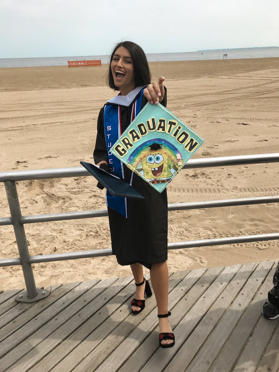 KaseyVigoda's tweet photo. Excited to say that I am now a St. Francis College Alum. The past 4 years have been everything that I could have imagined and more. I graduated with Cum Laude Honors and as a member of the communications arts honors society... what’s next??? #gradonthebeach https://t.co/e4YRTDL3Sd