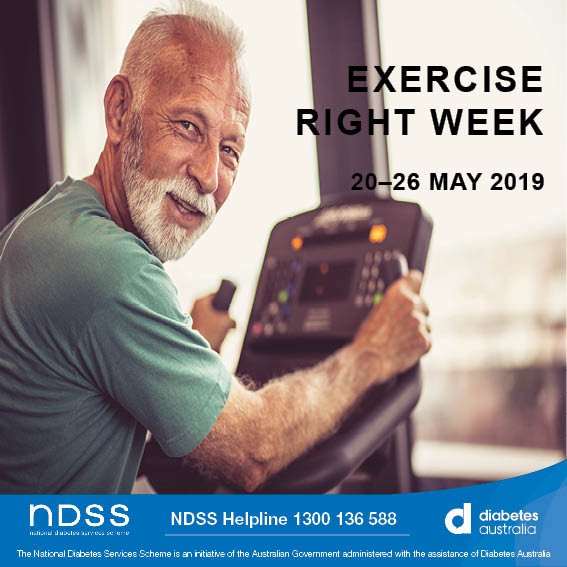 NDSS_AUS's tweet photo. If you have not exercised for a while, it is a good idea to talk to your doctor before you start. Begin slowly &amp; build up. Read more here: https://t.co/9bk8BTsSd6 
#ERWeek2019 #ActiveAgeing #MoveMoreAgeBetter #diabetes https://t.co/UPkuwLqMwk
