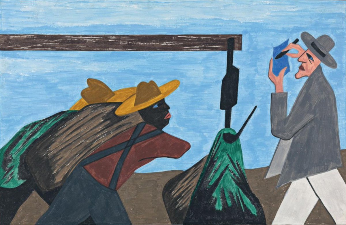 "Tenant farmers received harsh treatment at the hands of the planter."#17, Great Migration Series, 1941Jacob LawrenceMOMA
