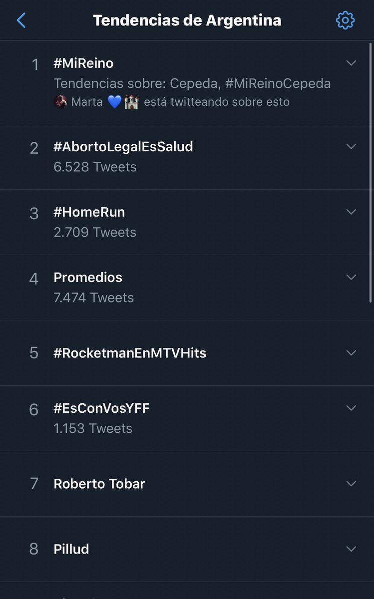 QUE ES TT N1 EN ARGENTINA #MiReino  QUE LOCURA HERMOSA 💙🥺 <a href="/cepedaoficial/">Luis</a>