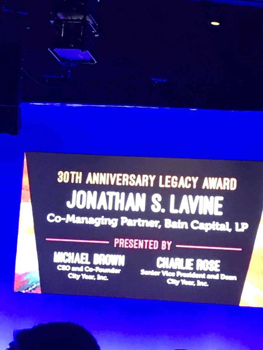 JjohnsonJennie's tweet photo. Congratulations @Jonathan_Lavine. City Year is because of what you have done and do. #starrynightcyb @CityYearBoston https://t.co/BGM5o1YELK