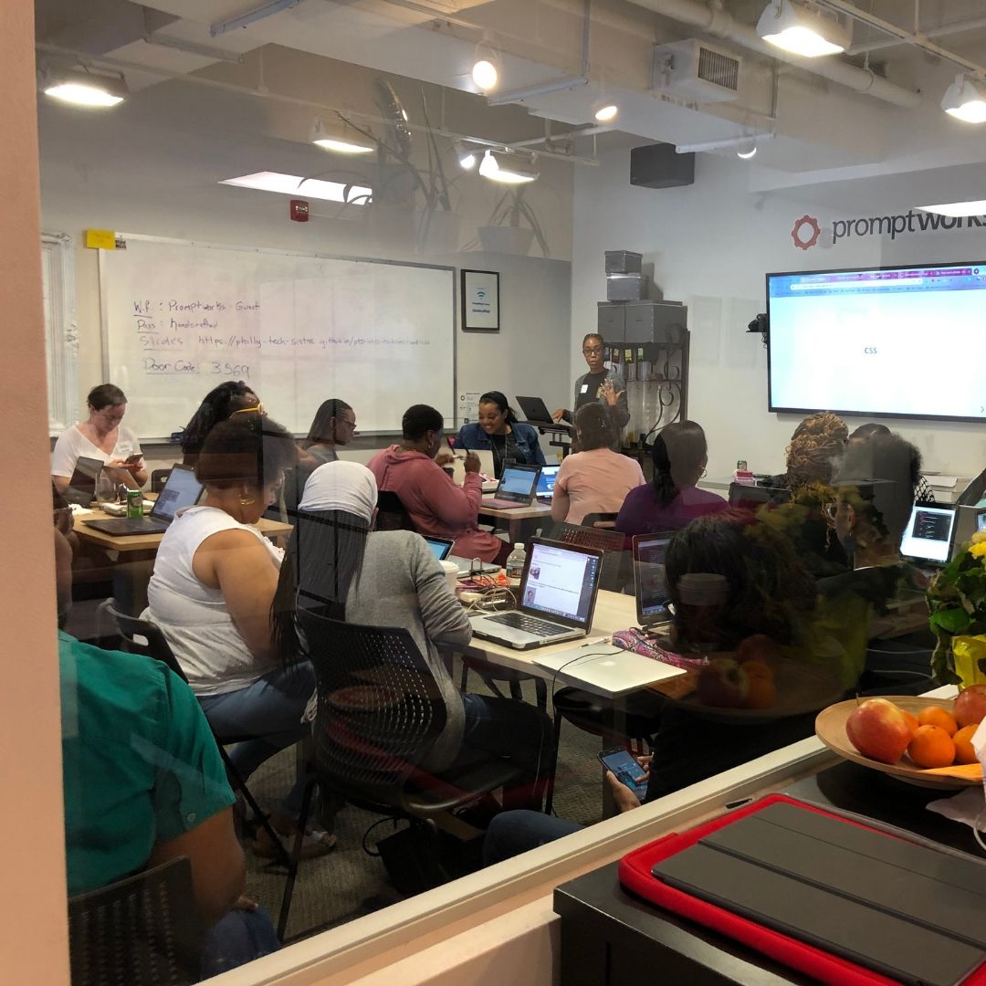phillytechsista's tweet photo. We just held our first workshop of the year - Intro HTML/CSS - And it’s just one of many we’ll be hosting! If you haven’t, make sure to join our Meet-up where you’ll receive all the latest updates on our events &amp; how you can get involved! https://t.co/qZid0oKZSH #phillytechsistas https://t.co/lq6nqg2pqs