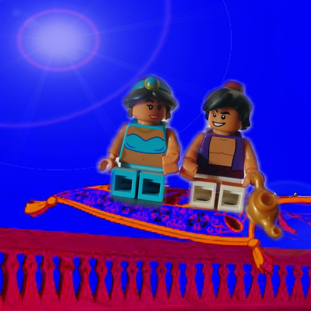 BlocksItty's tweet photo. "Let me show you the world...." #Lego #LegoDisney #aladdin #Jasmine #Legophoto #Legophotography #magiccarpet https://t.co/vaGuP8ozqj