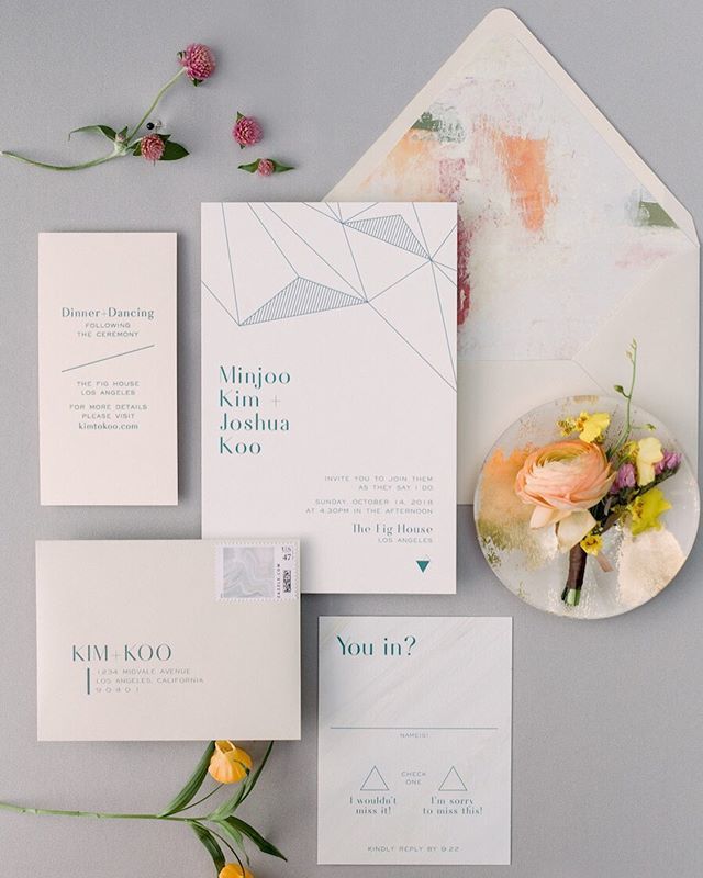 rmbocollective's tweet photo. We’re tackling some spring cleaning in the office today which gives us an excuse to look at all the stationery designs we've loved over the years! Reminiscing over this pretty suite from @primandpixie from our wedding at @thefighouse last fall. ✉️ 🌿🍊… https://t.co/1cc43sghhW https://t.co/nmAcjyfA73