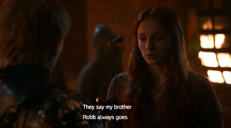sansacstark's tweet photo. sansa tricking joffrey and making him think he should go outside the gates to fight, knowing he'll be in more danger and more likely to be killed, i'm SCREAMING. this girl has always been smart and known what was up, ya'll have just never given her credit https://t.co/3dg3CeCYjn
