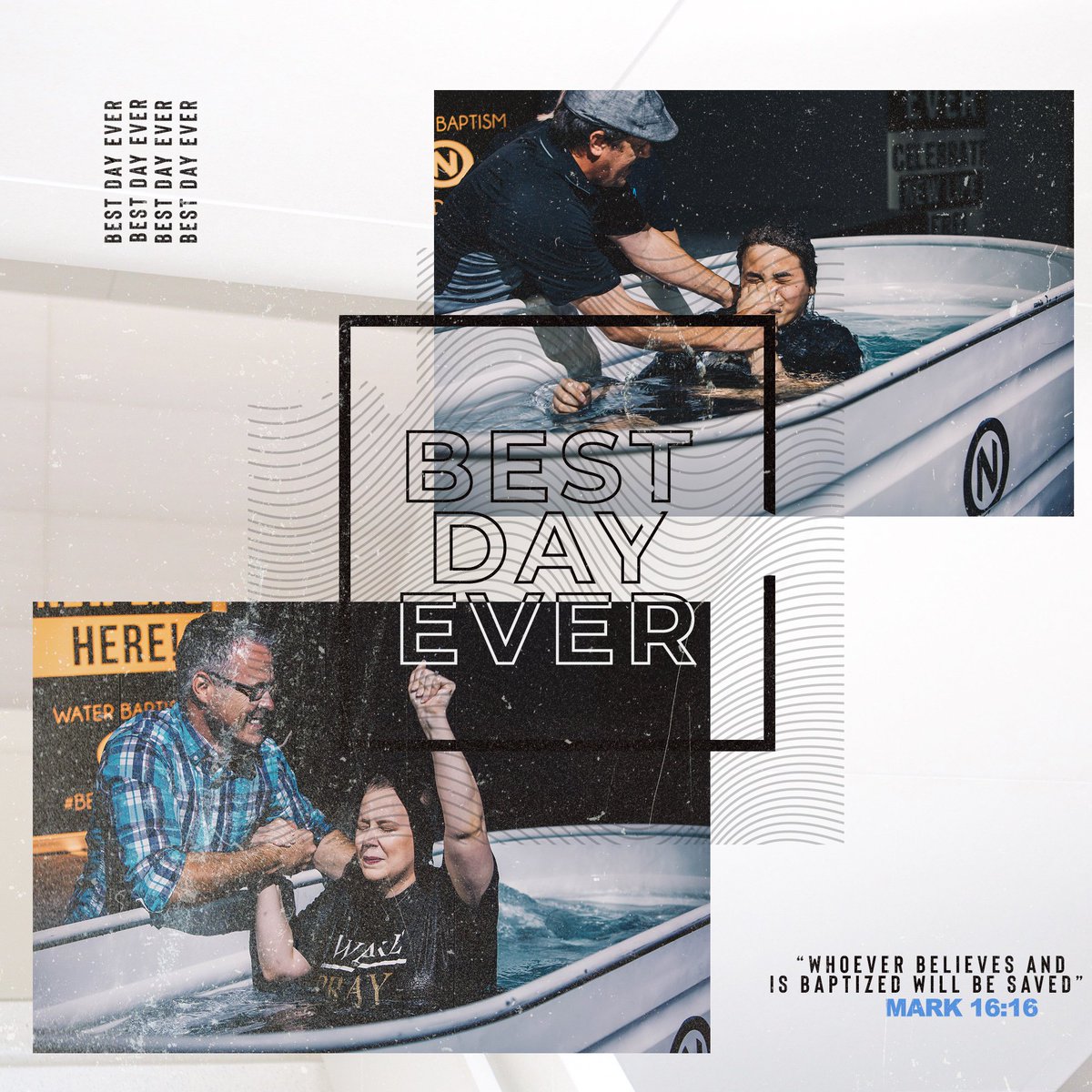clantonnewlife's tweet photo. This Sunday is the BEST DAY EVER! We are having baptism for everyone who is making a next step in their walk with Christ! If you want to get baptized, go to https://t.co/JrN1fvTc98 to learn more and get registered! https://t.co/Hxhc7y1JaR