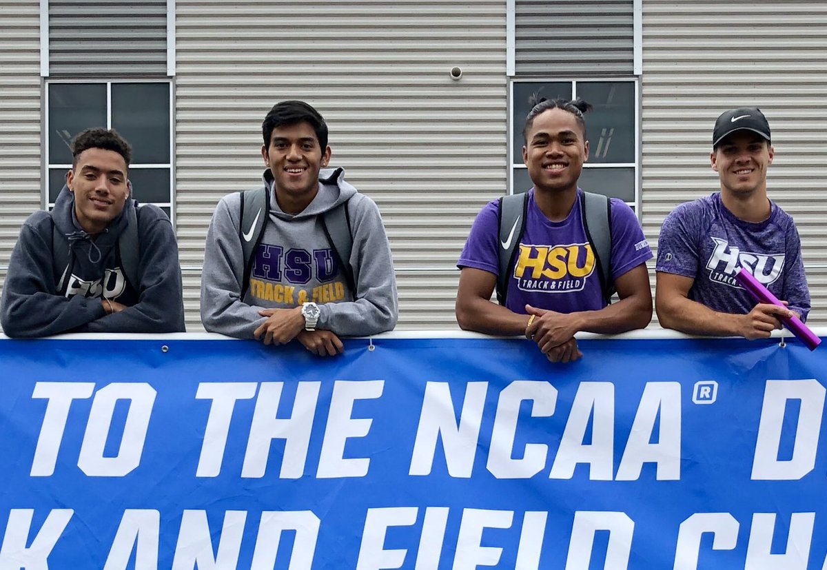 HSUTrack's tweet photo. First Men’s relay in school history to qualify for the NCAA Championships. Cowboys finish the season as the 15th fastest 4x400m relay in the country. Great season men! #HSUTF https://t.co/IyoMlkgDsG