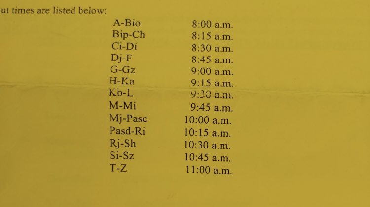 PSHClassOf2019's tweet photo. Here is the schedule for senior checkout tomorrow!
The list is ordered by last name, don’t forget to bring your checkout cards SIGNED
You will receive 5 free commencement tickets when checking out and others are available for purchase for $5 each (and are limited to 10 extra!) https://t.co/DJWLRFIptN
