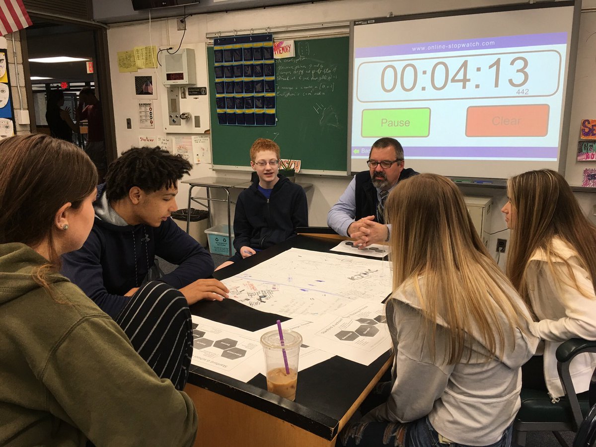 Design Thinking in @mahermwhs Civic Reasoning class exploring questions such as, “Why are we less social w social media?”, “How can students be involved in Passion Projects in our grade-obsessed society?”Can’t wait for products. #wiltonwayct <a href="/MsKorna/">Marc Skorna</a> <a href="/RealDunajk/">Kenneth Dunaj</a> @DrKevinJSmith95
