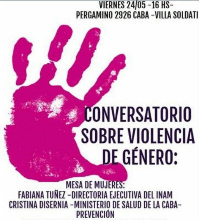 mujeresccari's tweet photo. ¡NO TE OLVIDES!⌛

🗨️Conversatorio con @fabianatunez y Cristina Disernia sobre Violencia doméstica y sexual. 

📌Viernes 24/5 a las 16hs

📌Pergamino 2926, https://t.co/ayuOtNzr5L. 

¡Los esperamos! https://t.co/b93VbGgUxp