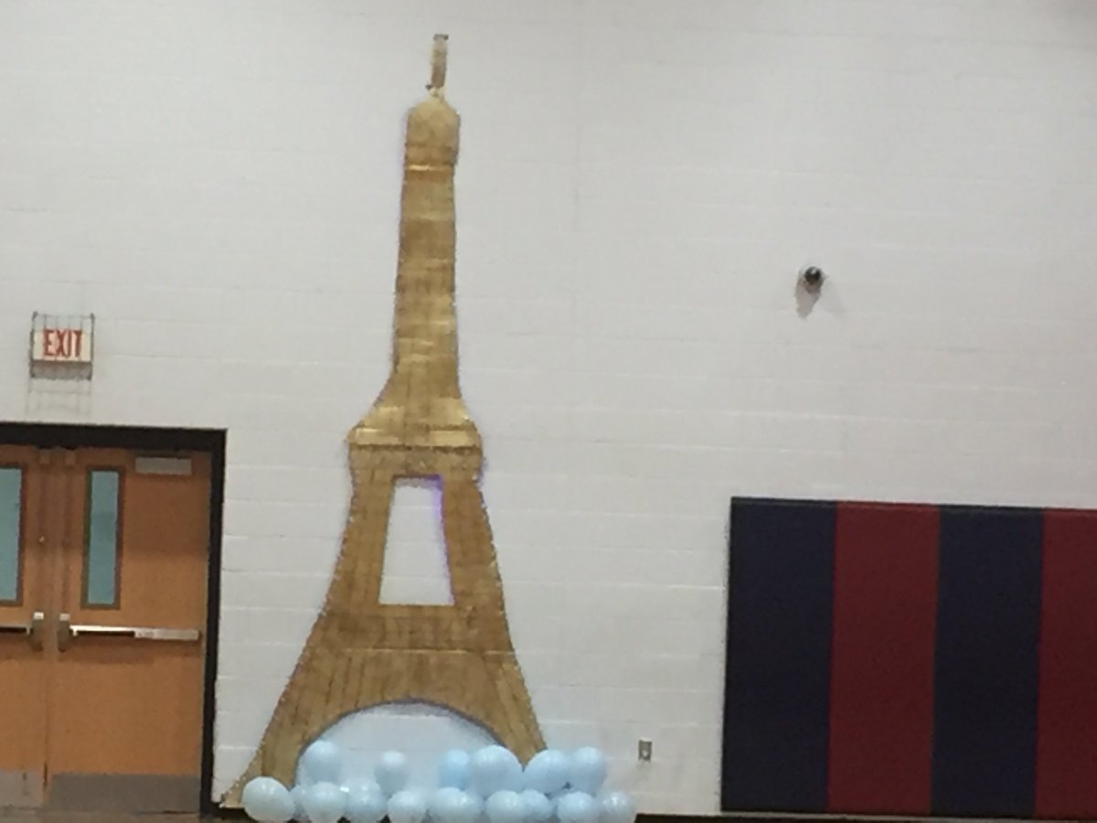 Springtime in Paris @ SMMS this evening.  Thank you Ms. Chapman and Mrs. Vass!! The school looks beautiful for the dance!#Destination:Success