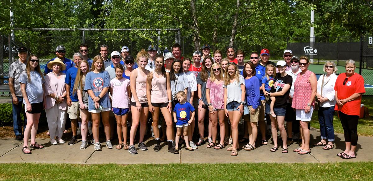 pmhsports's tweet photo. Great show of support for Lucy Higgins and Julia Marsh today in the Boro! They're the first from the Lady Falcon tennis team to ever advance to the State Tournament. They came up short against Dobyns Bennett 3-6, 1-6 but they were one of the final eight AAA doubles in the state! https://t.co/ygpwVYbv7i