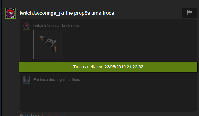 RafaelZeraNTC's tweet photo. @Coringa_jkr Fui o ganhador do sorteio da P250 Asiimov do @Coringa_jkr Obrigadao <3 e nois... https://t.co/WWvAnMat9L