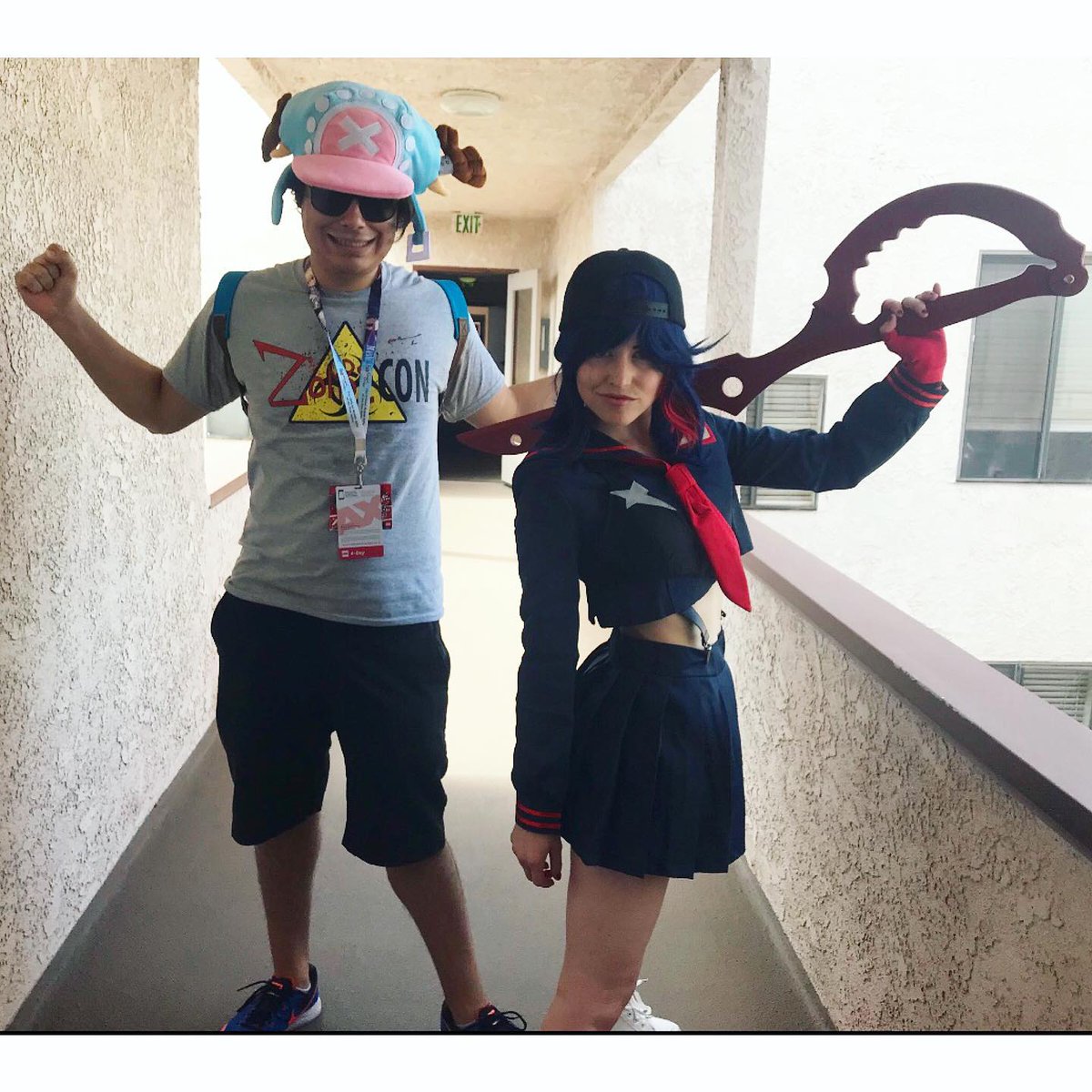 😜✂️TBT
En route to <a href="/AnimeExpo/">Anime Expo</a> 2018 feat. 
Tony Tony <a href="/zombieconmovie/">ZombieCON Vol. 1</a> and #RyukoMatoi

Who else is pumped for #AX2019??