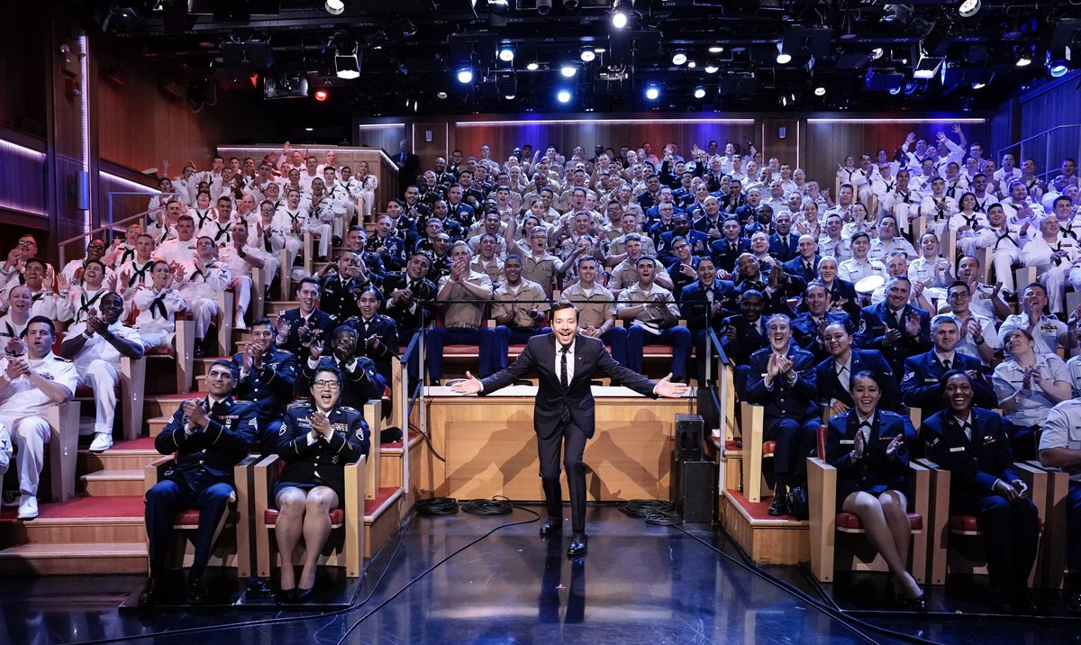 Jason_byrant's tweet image. Great Show Tonight: Harrison Ford is here, _richardmadden stops by, and bazzi performs! Plus, our entire audience is made up of servicemen and women from USArmy, USNavy, usairforce, USMC, and uscoastguard in celebration of #FleetWeek! #FallonTonight
