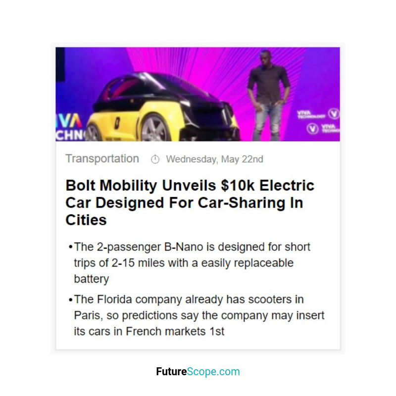 FutureScopeNews's tweet photo. Latest breakthrough #innovationinsight
Bolt Mobility Unveils $10k Electric Car Designed For Car-Sharing In Cities
#vehicle #vehiclesharing #usainbolt #electriccars  #Innovations #Singularity #trends #future #futurist #futuristic #futurism #futurescope https://t.co/w4WWjztayO